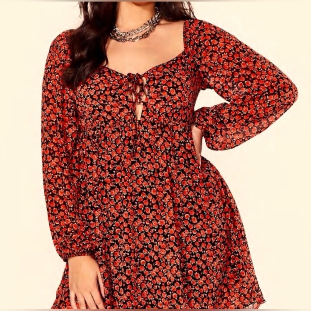 Nasty Gal Rosette Babydoll Autumn Romantic French Countryside Festival Dress